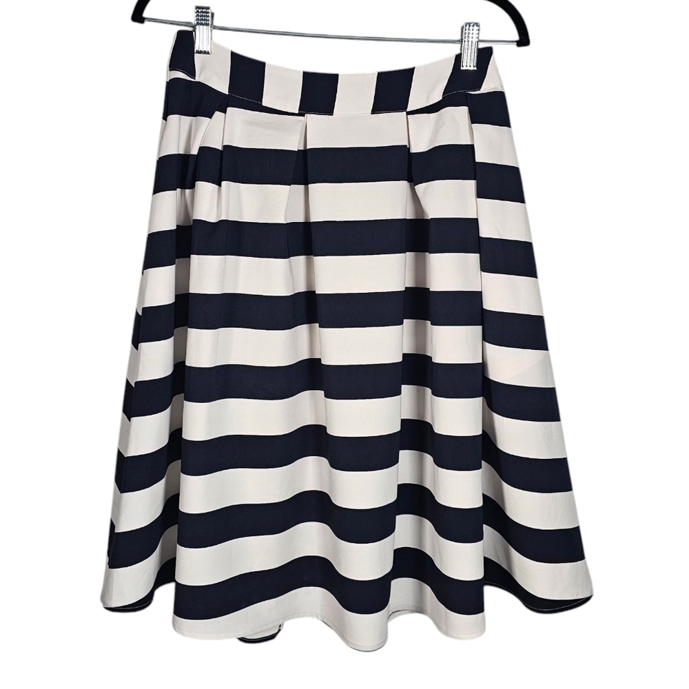 Lucy Paris Navy and White Striped A-Line Skirt